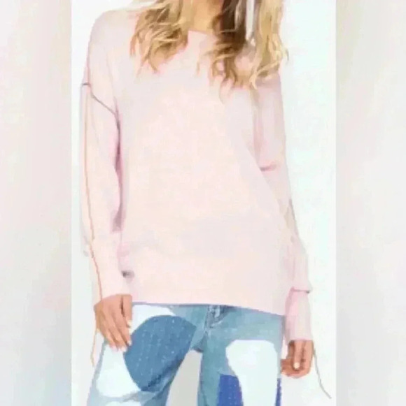 NWT Free People Sandrine Rose Bubble Sweater ~ Powder ~ S (oversized) - Picture 2 of 13